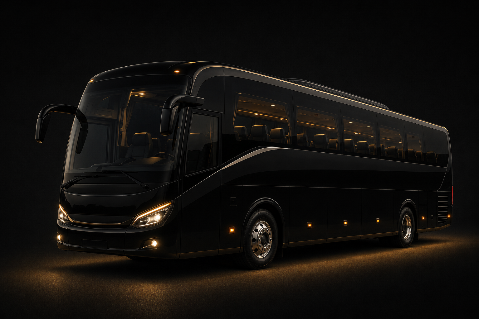 Zwarte luxe touringcar